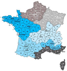 Zones climatiques RT 2012